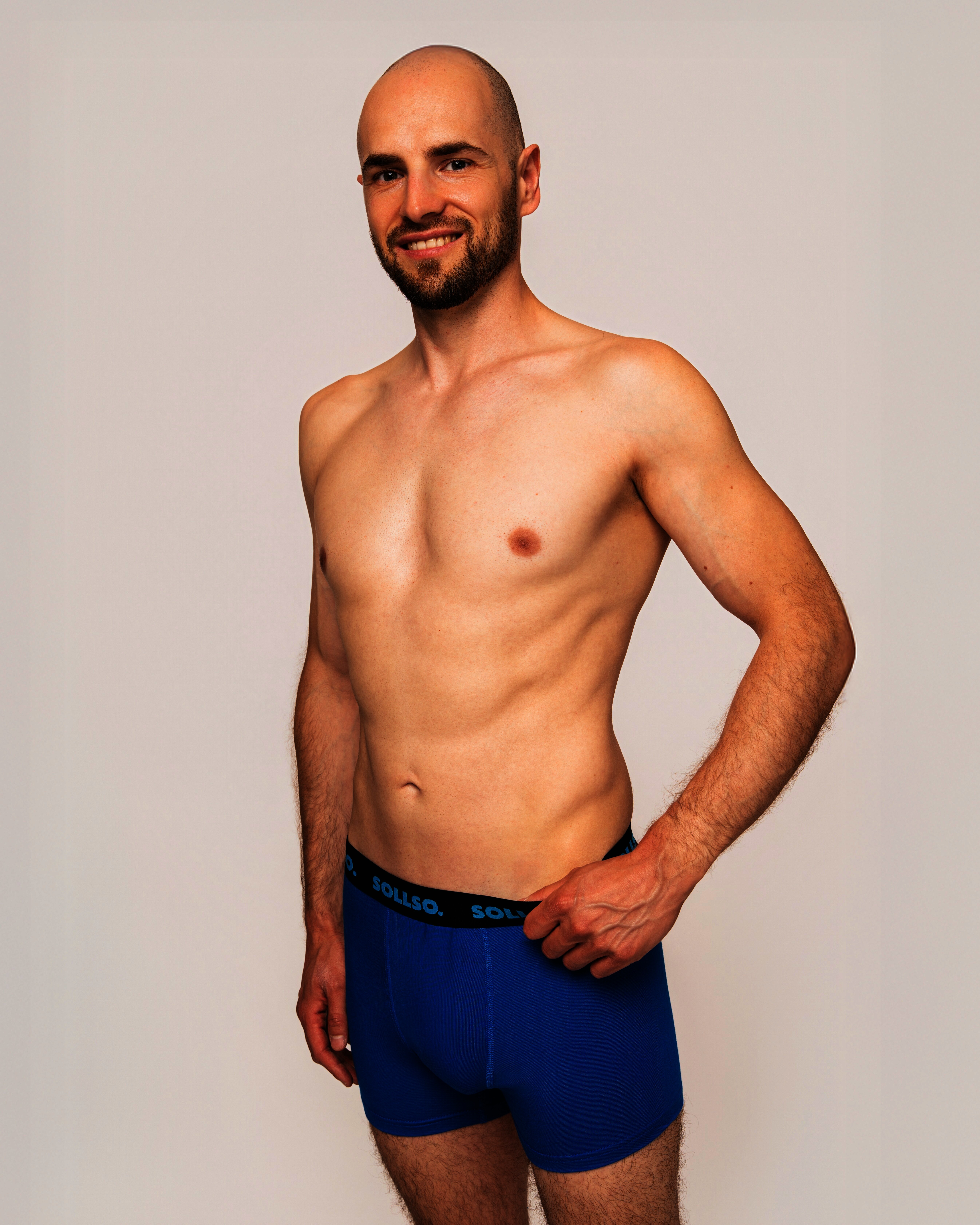 3er Pack Herren Boxershort, Bambusviskose, Blau, Gr.L