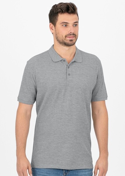 JAKO Herren Polo-Shirt Organic, hellgrau meliert, Gr.XL