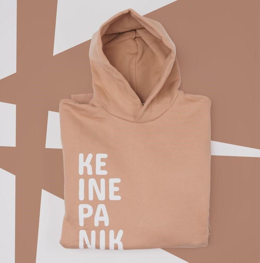 SOLLSO. Hoodie „No Panic Sloth“, Farbe Desert Beige, Größe 5XL