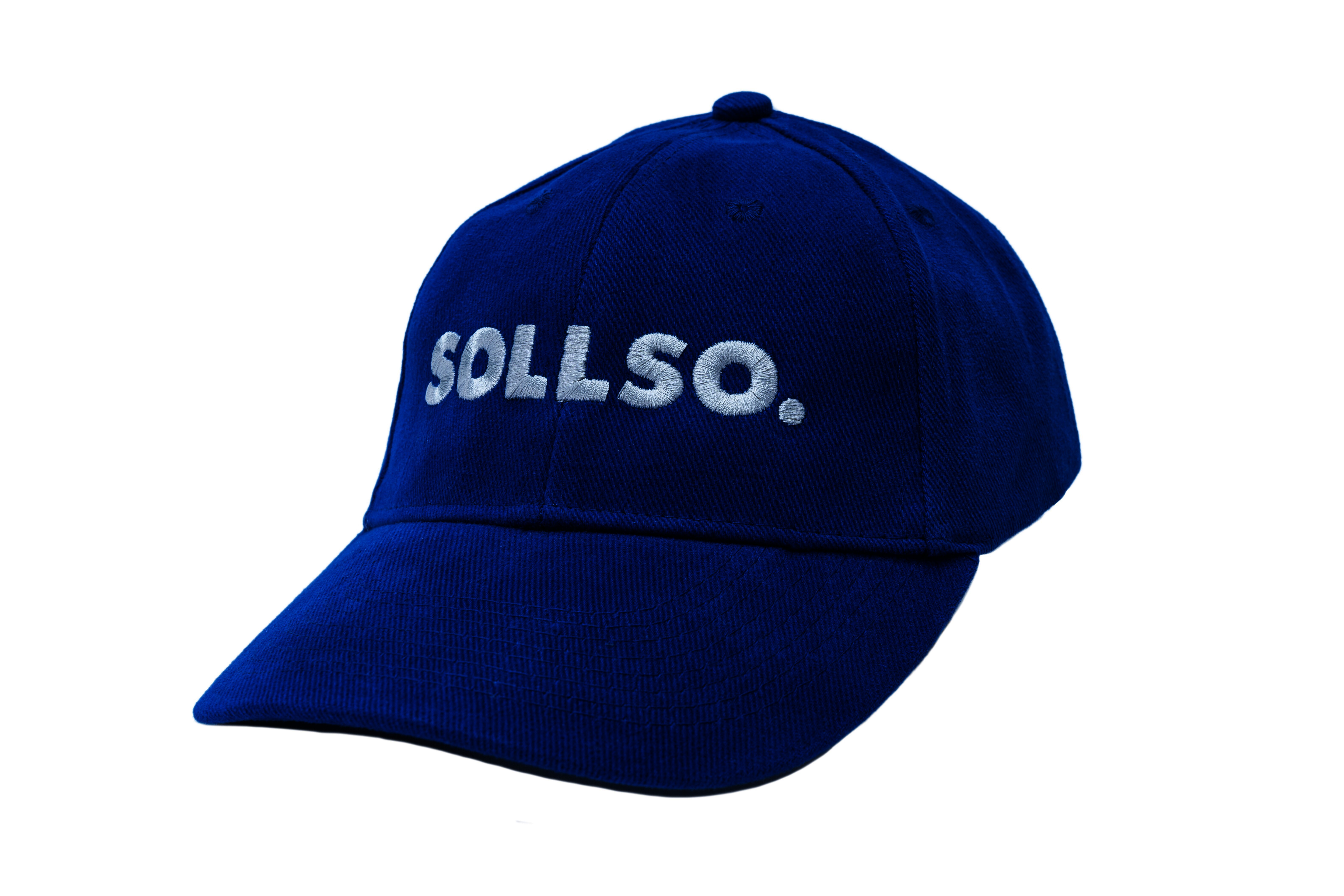 SOLLSO. 6 Panel Strong Front Raver Cap, Blau