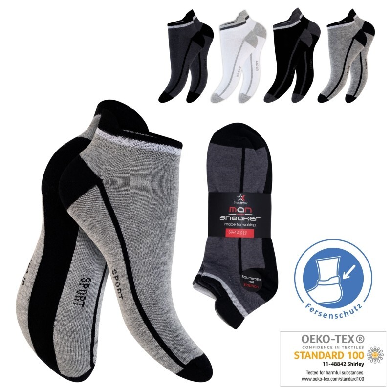 Herren Sneaker-Socken 72180 , Gr. 39/42, farbig gem., 4 x 4er-Pack