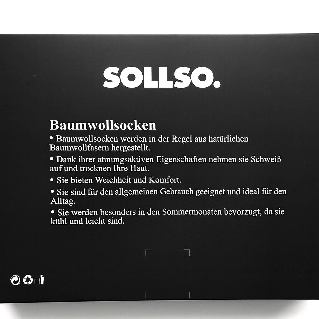 SOLLSO. Tennissocken, 3er-Pack, schwarz, Gr.35/38