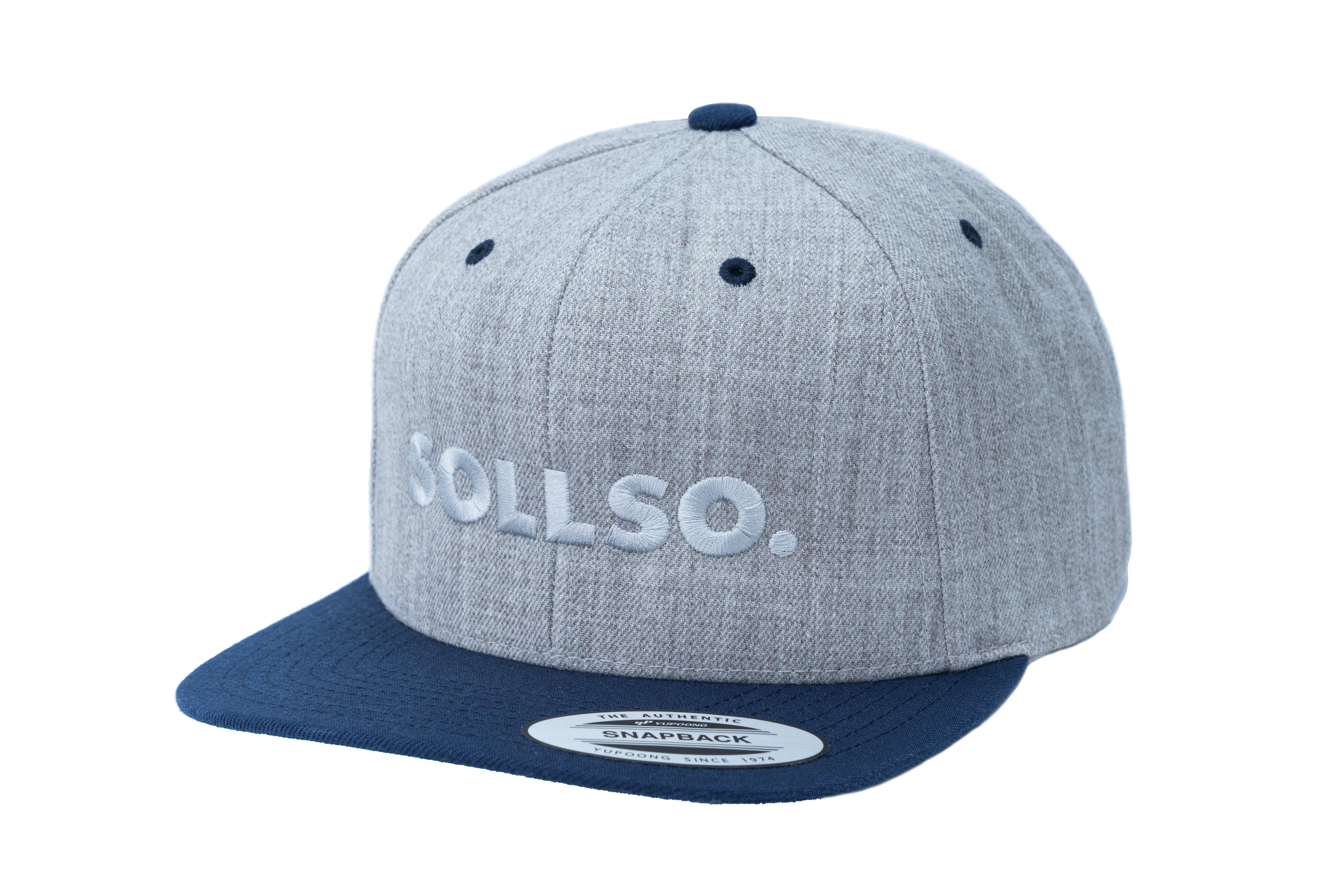 SOLLSO. Classic Snapback 2-Tone Cap, Heather-Navy SOLLSO. Classic Snapback 2-Tone Cap, Heather-Navy
