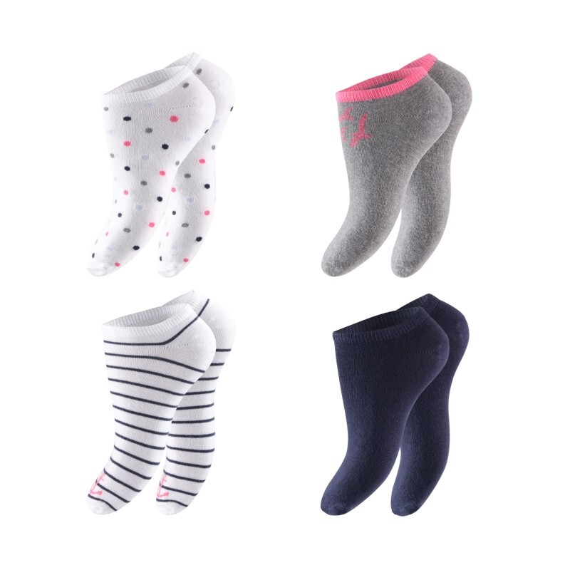 Damen Sneaker Socken 65249, maritim, 2 x 4er-Pack, Gr.35/38