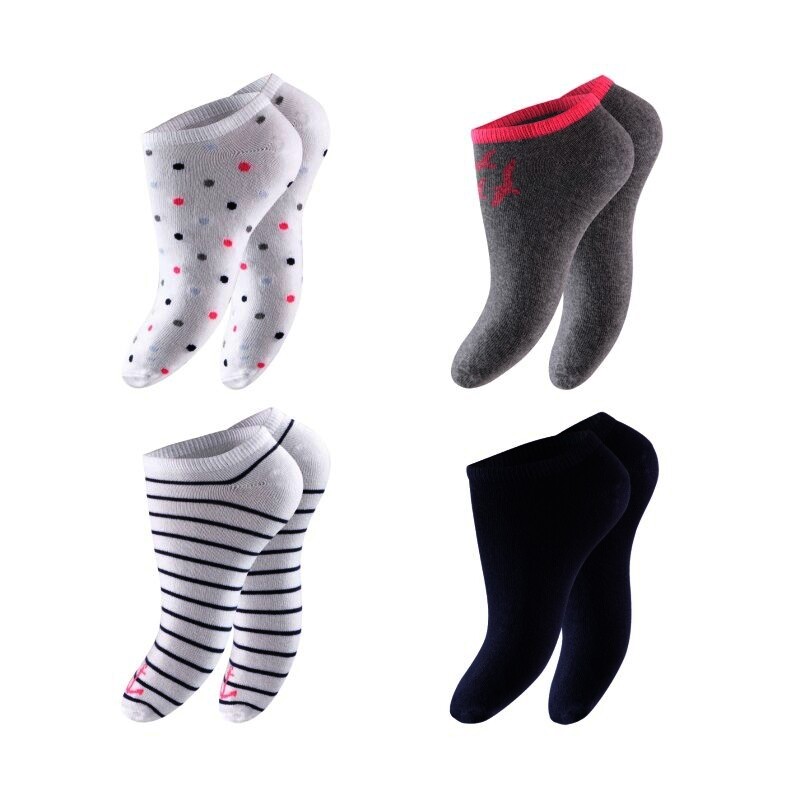 Damen Sneaker Socken 65249, maritim, 2 x 4er-Pack, Gr.35/38