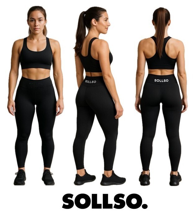 Scrunch-Leggins by SOLLSO., Schwarz, Gr.L