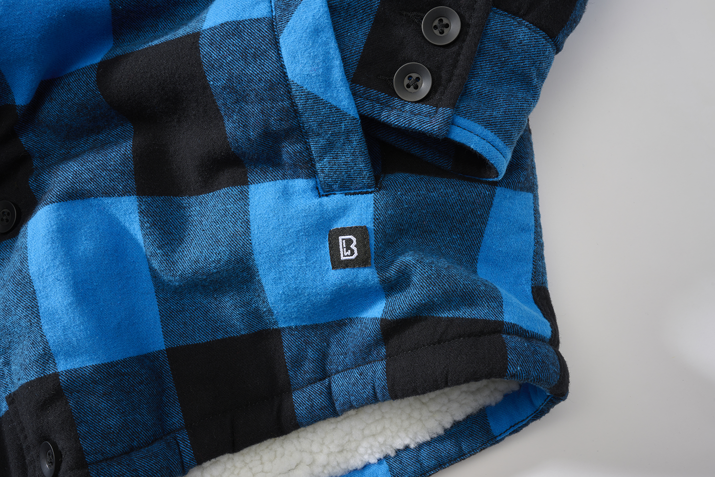Brandit Lumberjacket hooded blau/schwarz, Größe 4XL