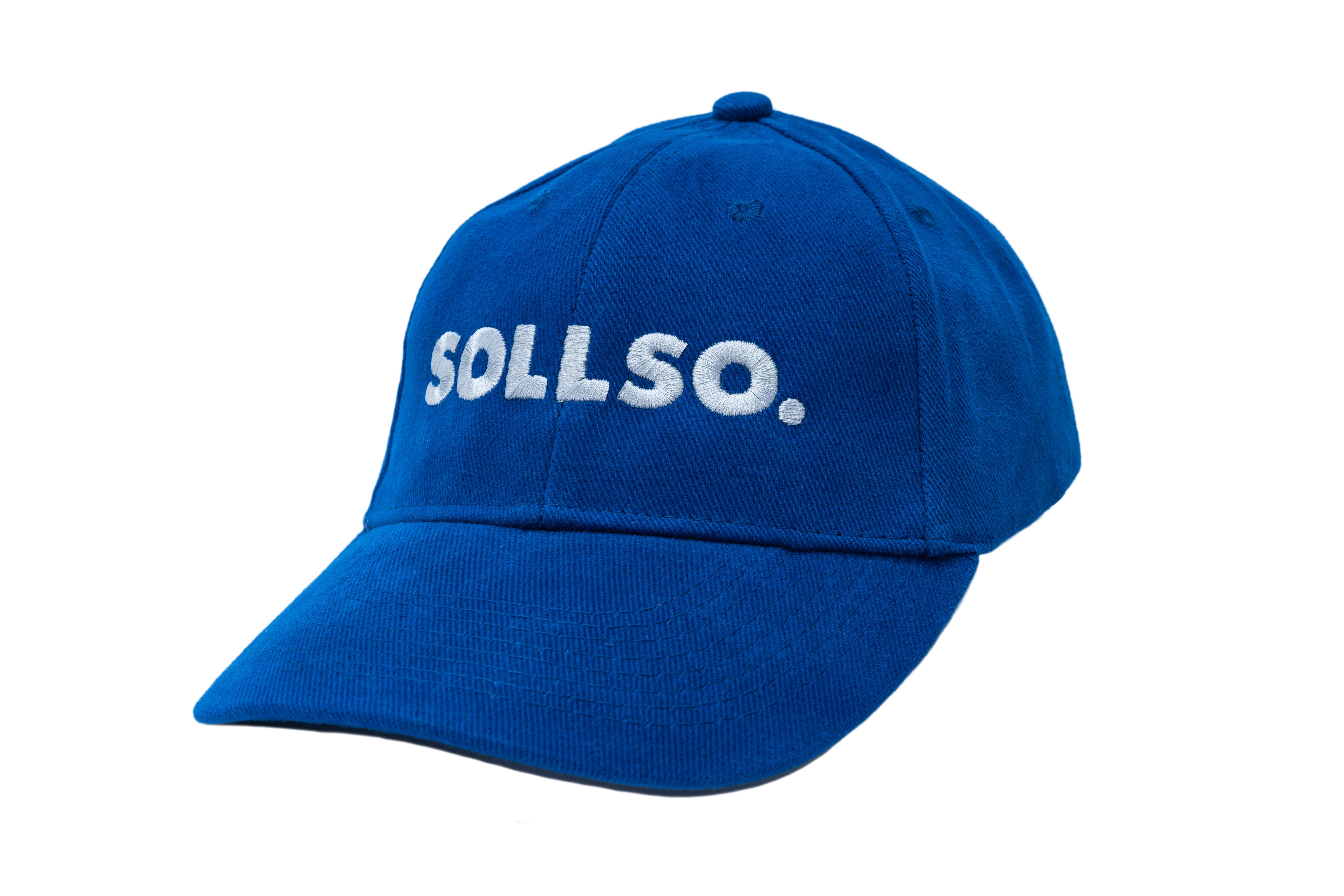 SOLLSO. 6 Panel Strong Front Raver Cap, Blau