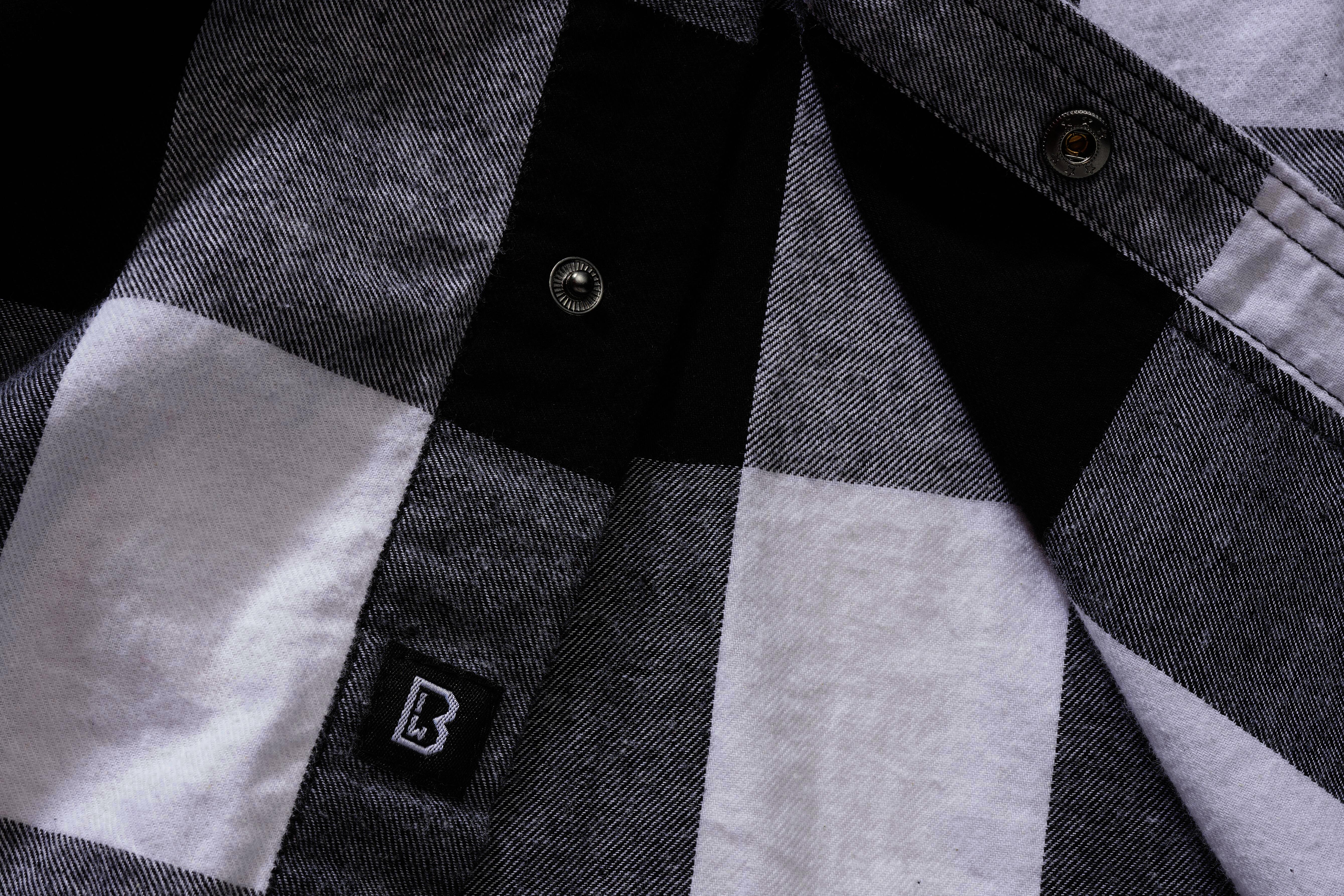 Brandit Checkshirt, Farbe weiß/schwarz, Größe L