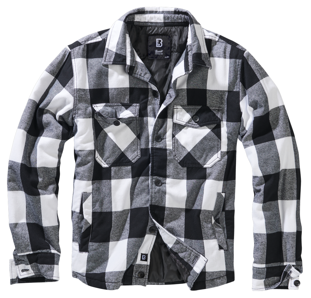 Brandit Lumberjacket weiß/schwarz, Größe 4XL