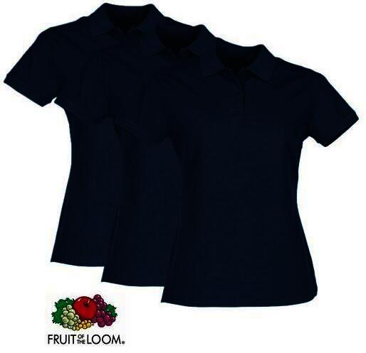 FOTL  Damen Premium-Poloshirt, 3er-Pack, navy, Gr.S