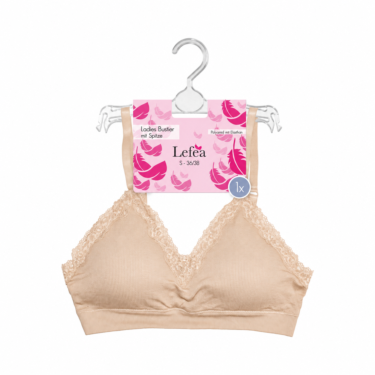 Damen Bustier 19150 Seamless, gerippt, Flamingo, Gr.L