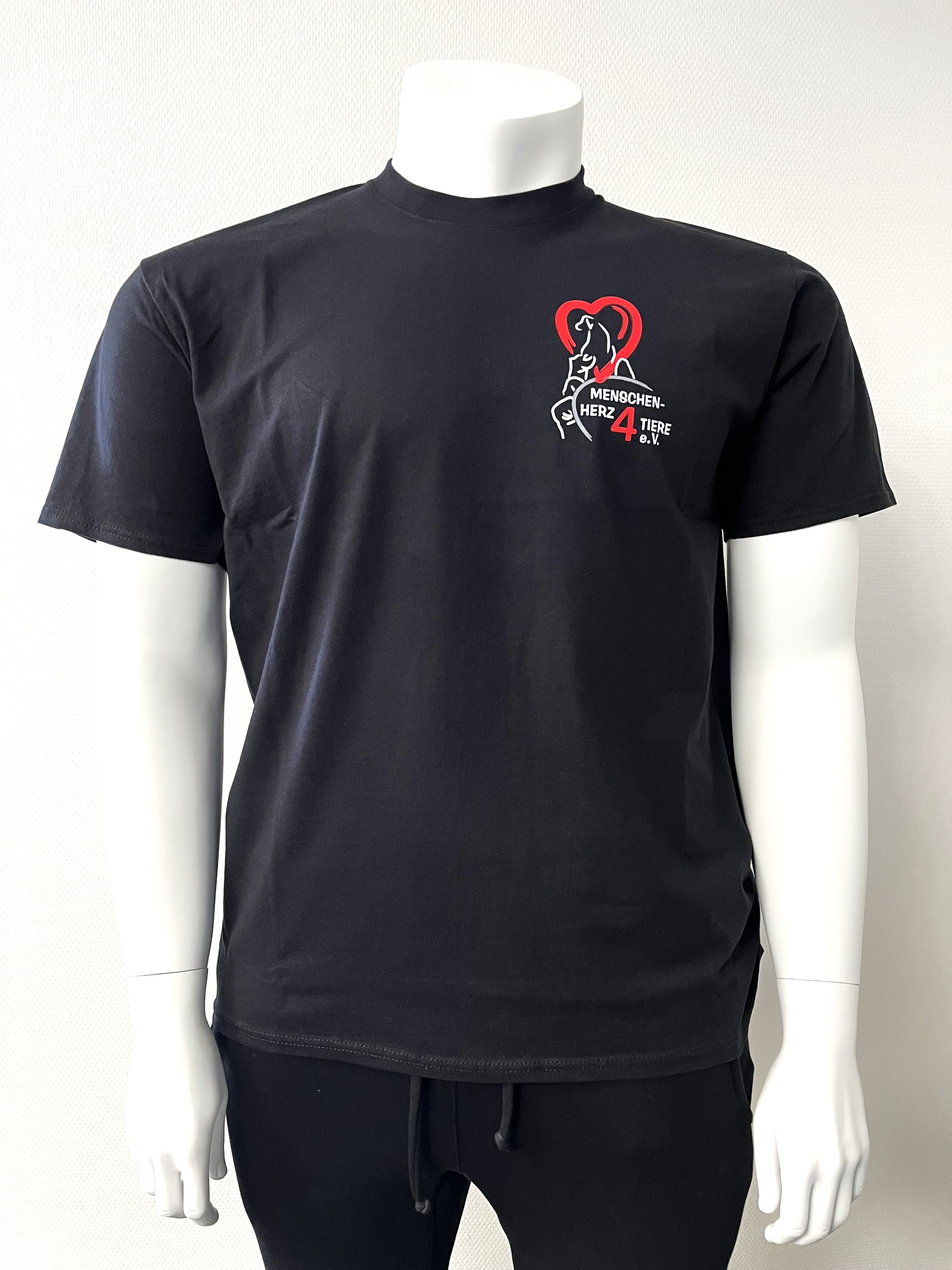 Herren T-Shirt "Menschen Herz 4 Tiere e.V." by SOLLSO., schwarz, Gr.XXL