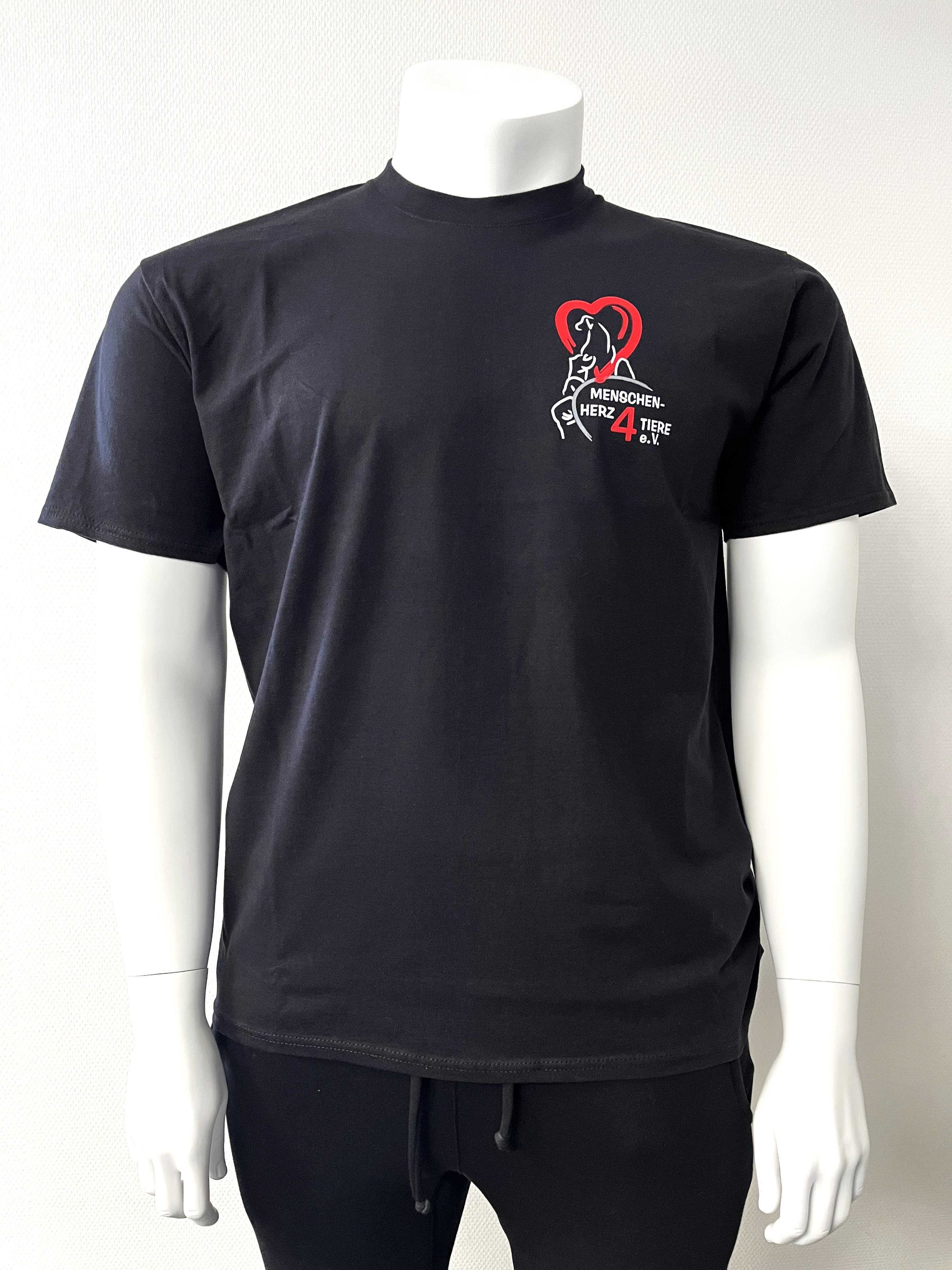 Herren T-Shirt "Menschen Herz 4 Tiere e.V." by SOLLSO., schwarz, Gr.XL