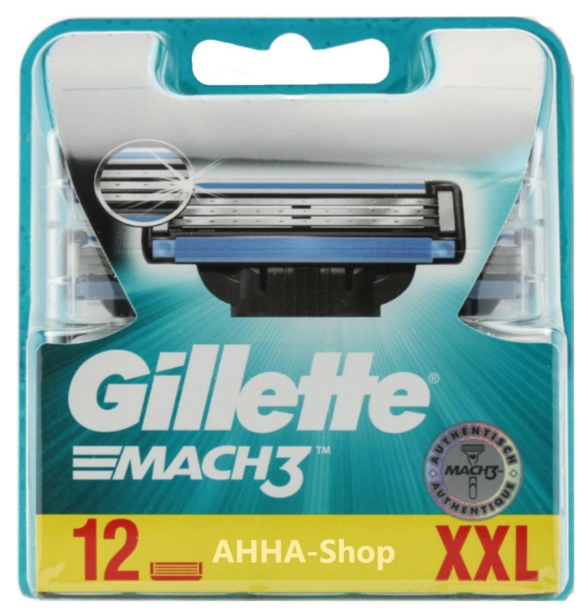Gillette Mach3 Rasierklingen, 12 Stück/Pack
