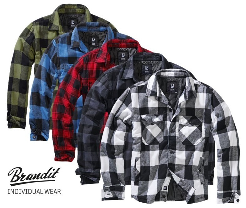 Brandit Lumberjacket weiß/schwarz, Größe XL