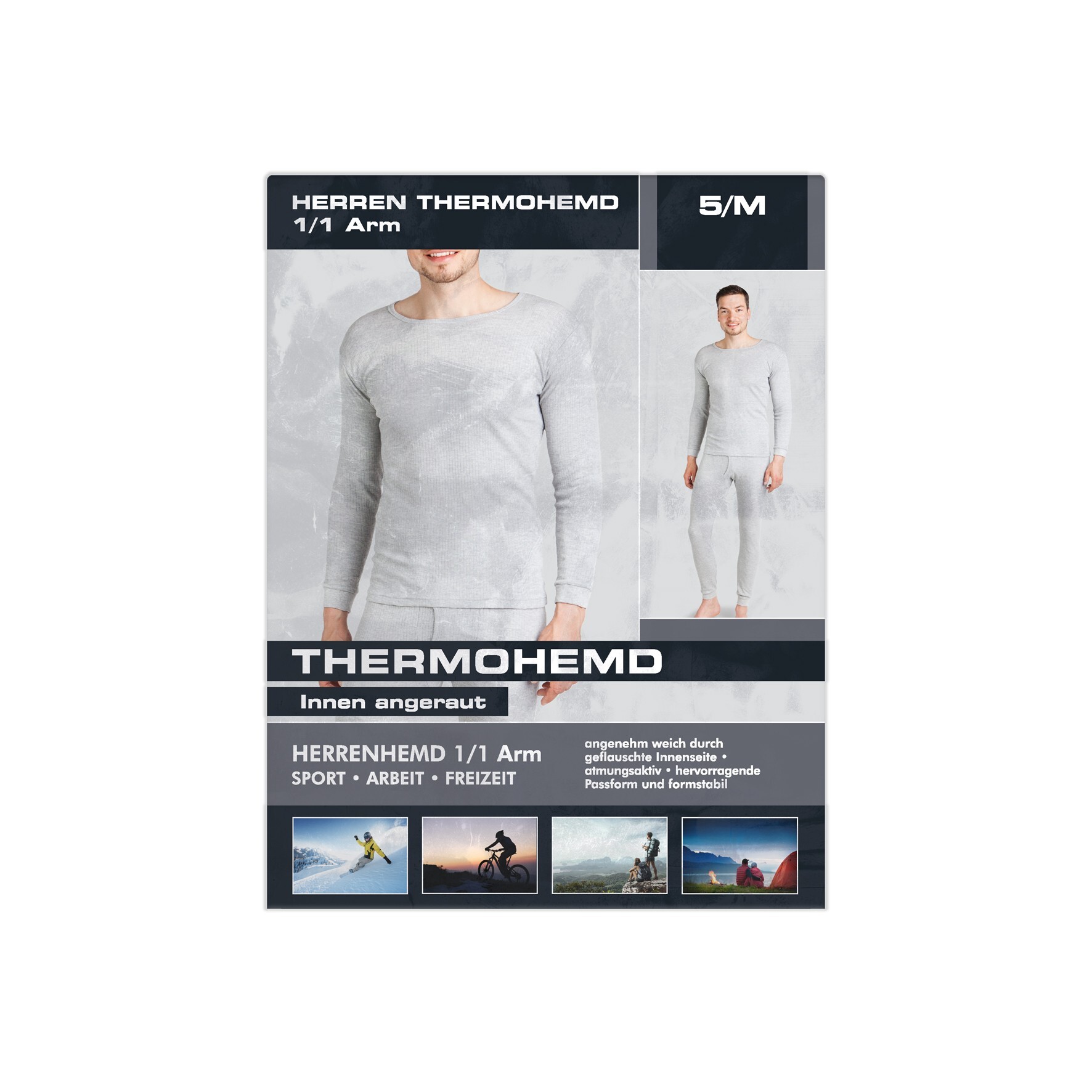 Herren Thermohemd 21456,  innen angeraut, Anthrazit, Gr.7
