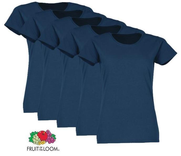 FRUIT OF THE LOOM  Valueweight Damen-T-Shirt, 5er-Pack, navy, Gr.XL