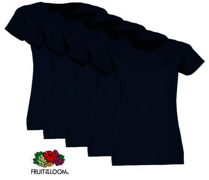 FRUIT OF THE LOOM  Valueweight Damen-T-Shirt, 5er-Pack, navy, Gr.XL
