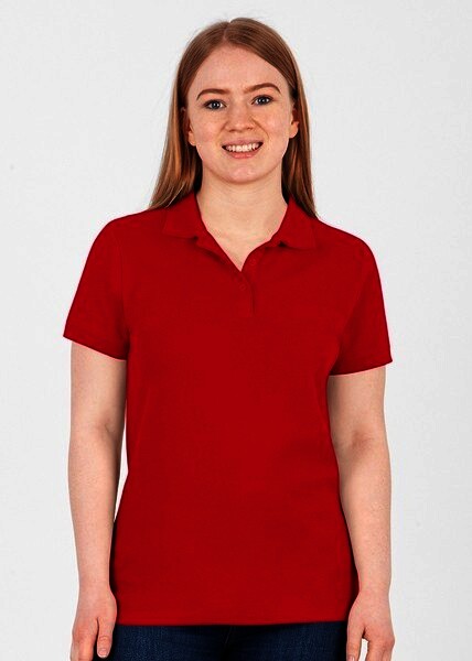 JAKO Damen Polo-Shirt Organic, rot, Gr.34