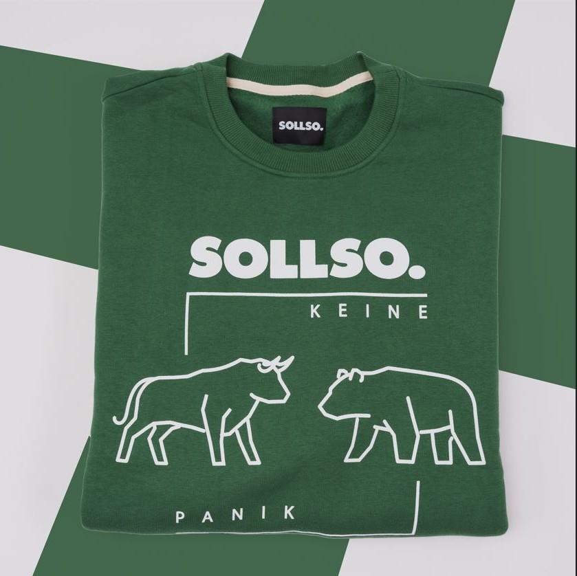 SOLLSO. Sweatshirt „Bull - Bear“, Farbe Jungle Green, Größe XXL SOLLSO. Sweatshirt „Bull - Bear“, Farbe Jungle Green, Größe XXL