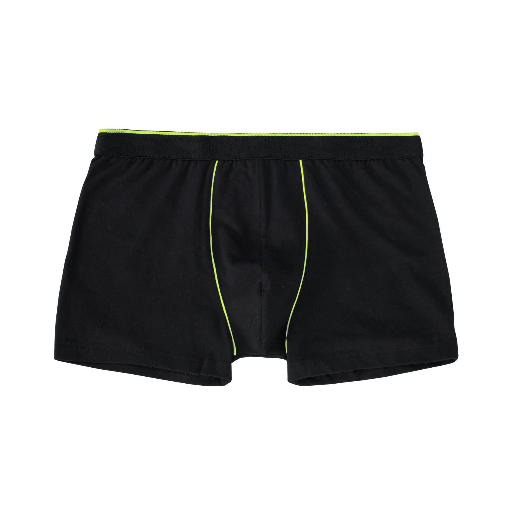 Herren Pants 27439, Schwarz mit versch. farbigen Paspeln, 8er-Pack, Gr.7