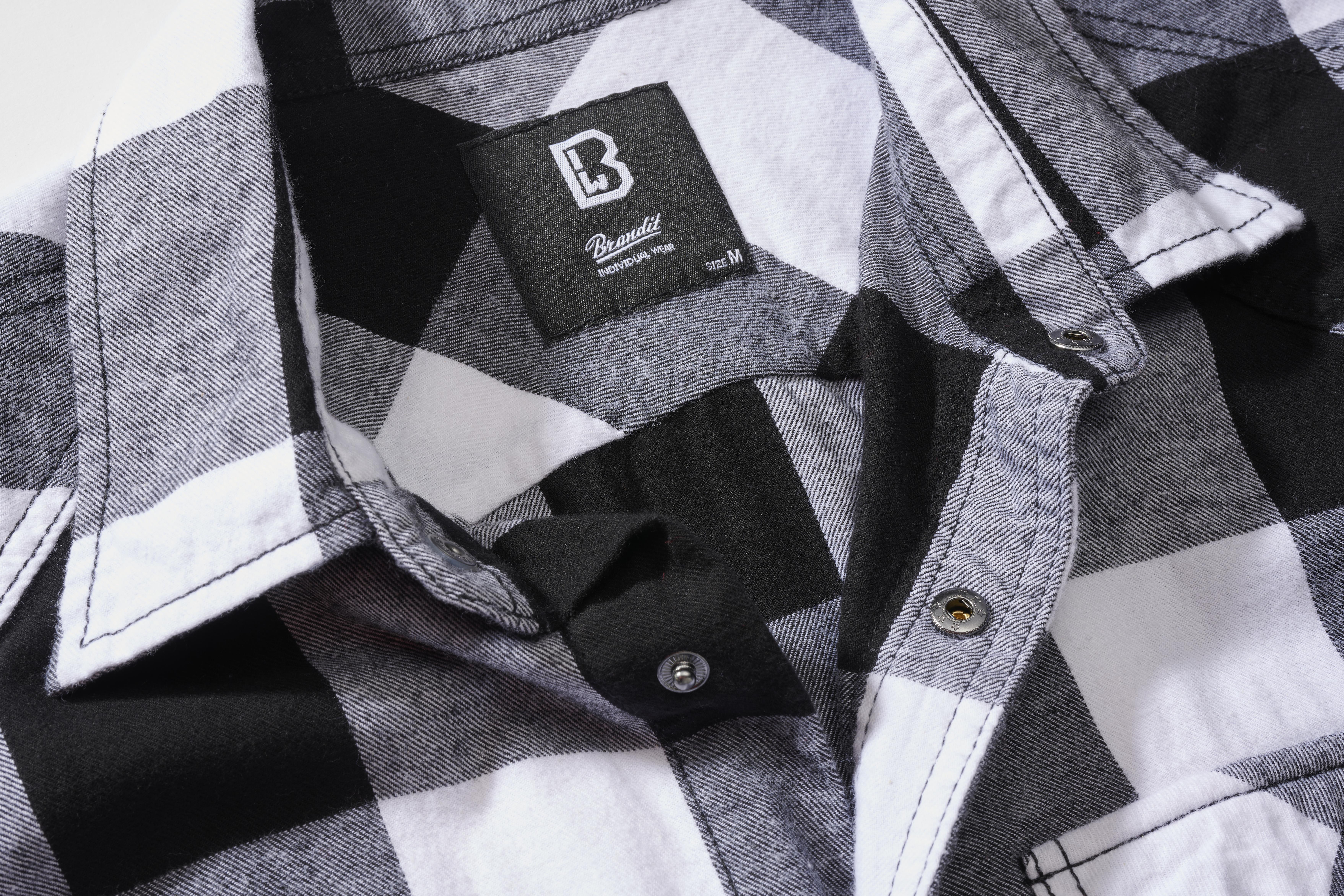 Brandit Checkshirt, Farbe weiß/schwarz, Größe XL
