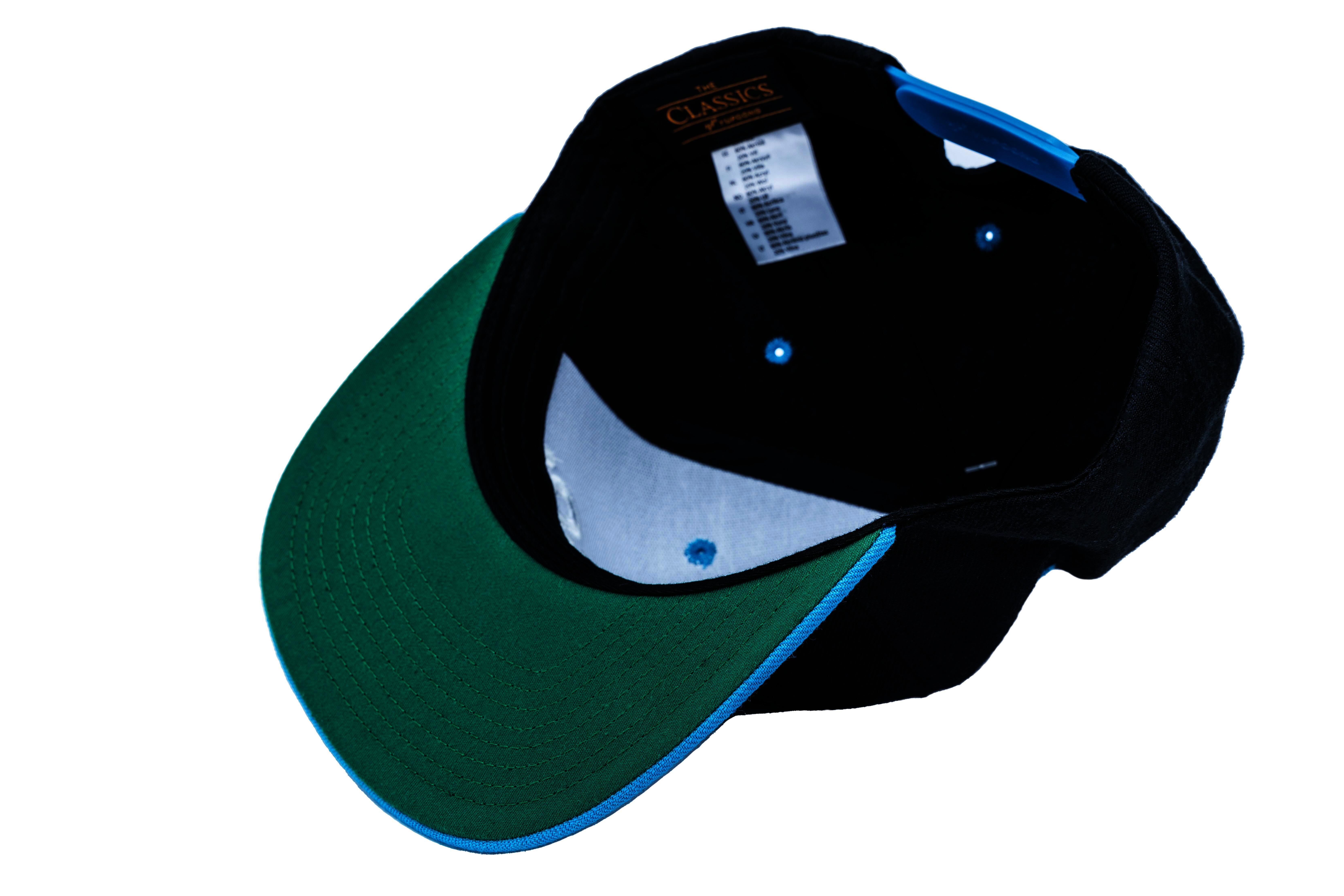 SOLLSO. Classic Snapback 2-Tone Cap, Black-Teal