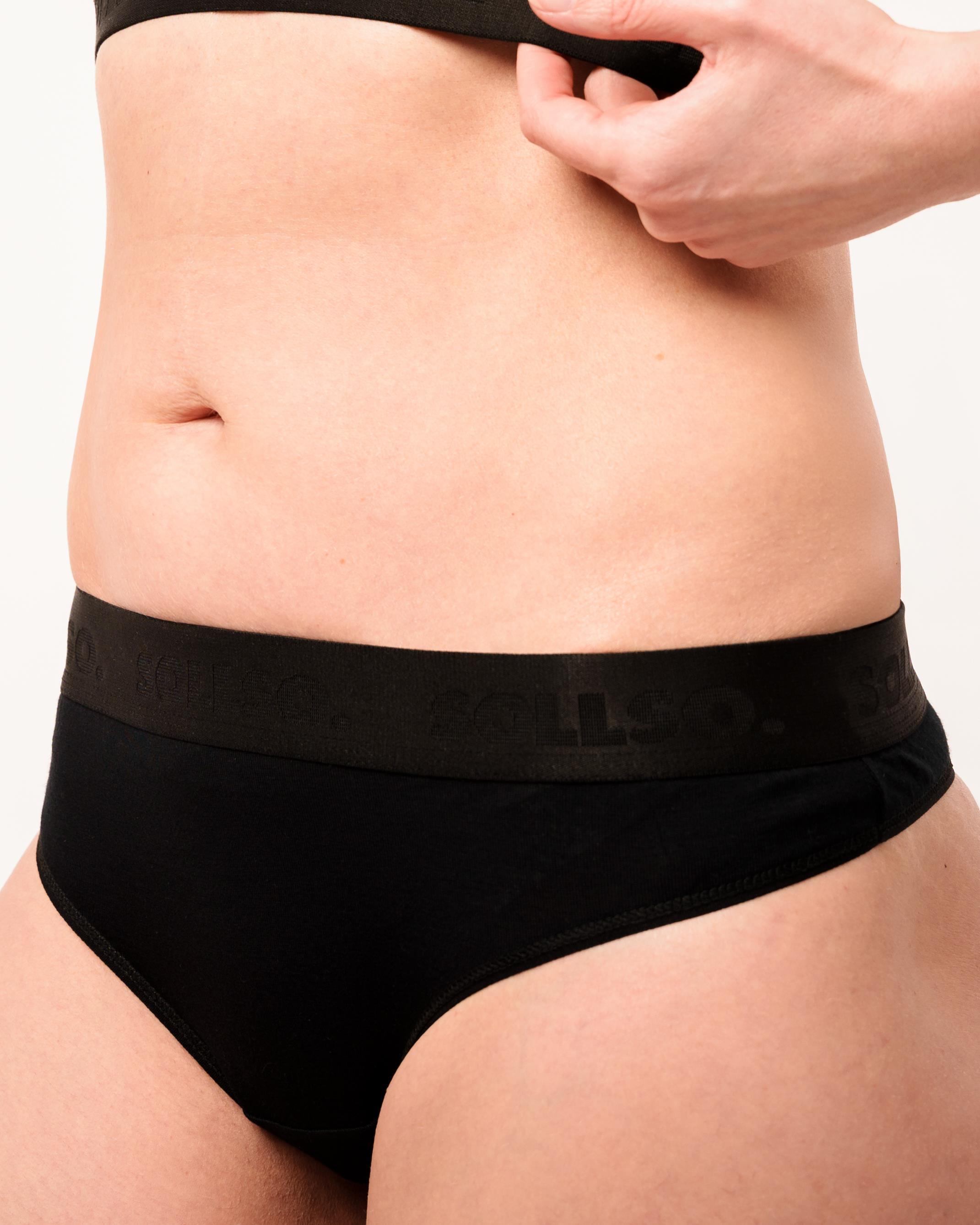Damen Tanga, Bambusviskose, 3er-Pack, Schwarz/Weiß/Grau, Gr.M