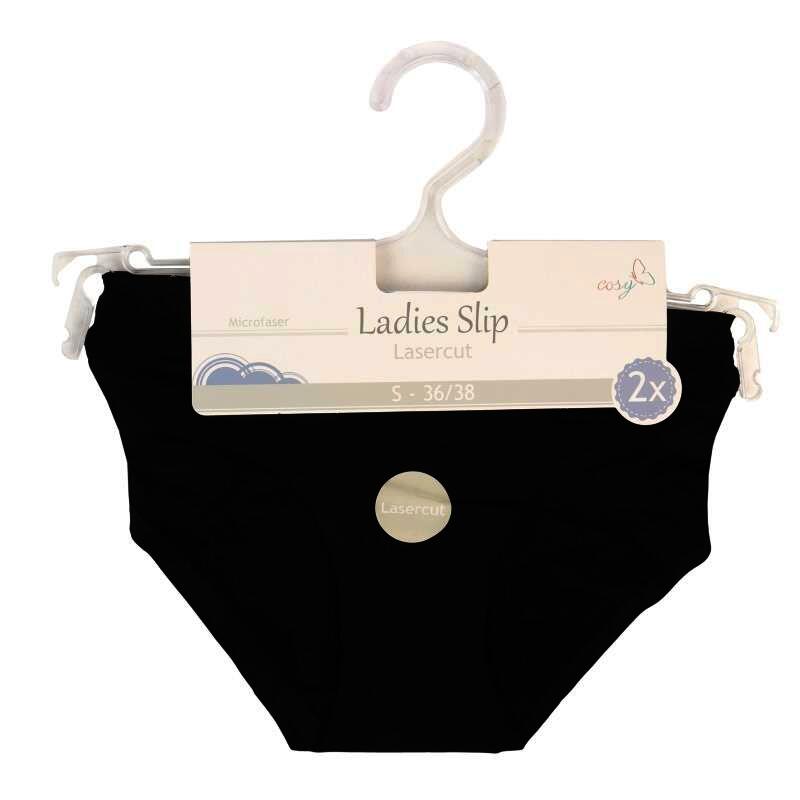 Damen Bikinislip 18133, Lasercut Lurex, 3 x 2er-Pack, Gr.44/46