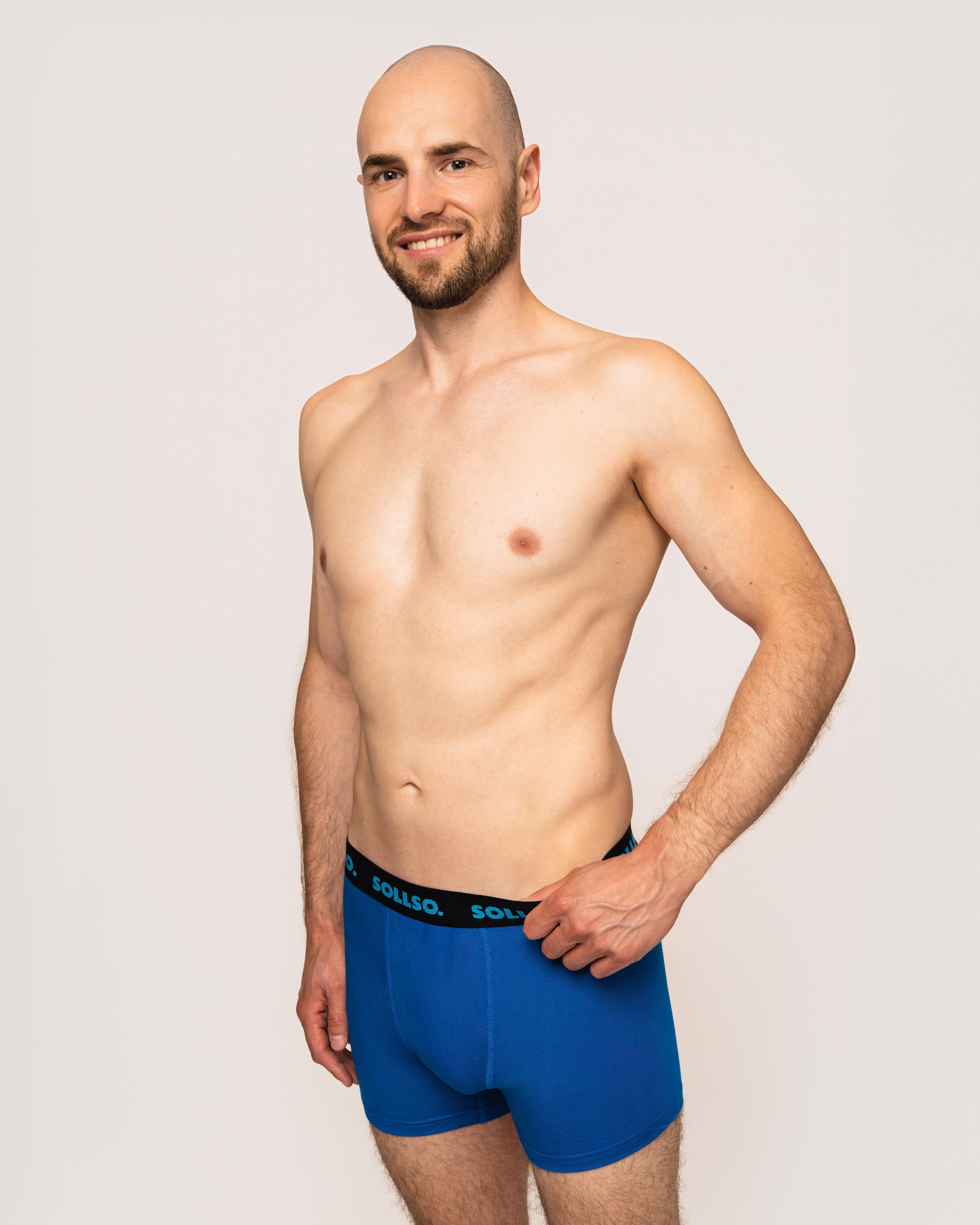 3er Pack Herren Boxershort, Bambusviskose, Blau, Gr.XXL