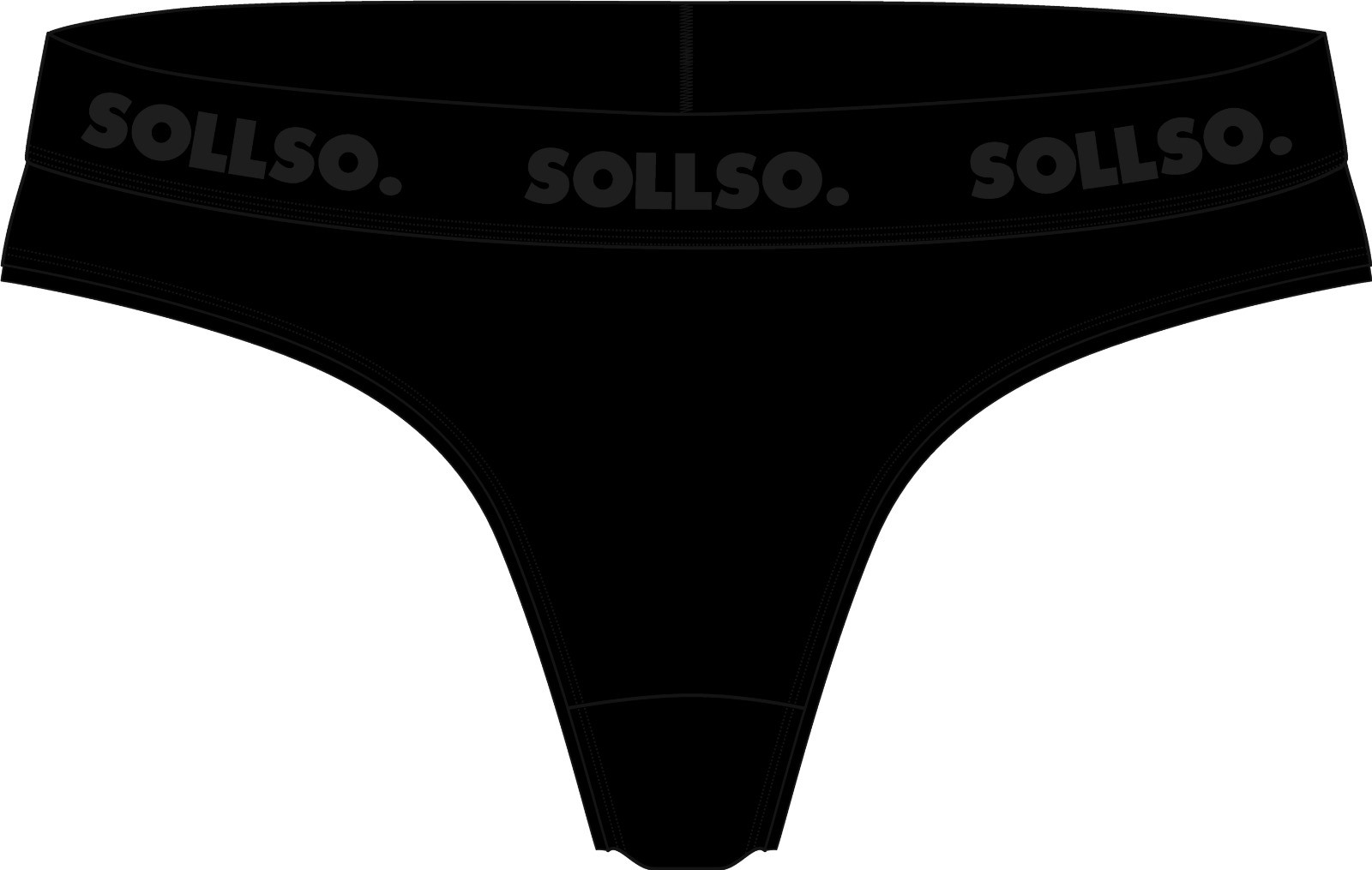Damen Tanga, Bambusviskose, 3er-Pack, Schwarz/Schwarz, Gr. M