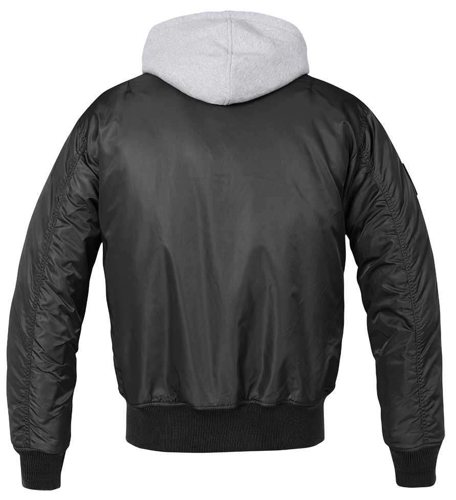 Brandit MA1 Sweat Hooded Jacket, schwarz-grau, Größe XL