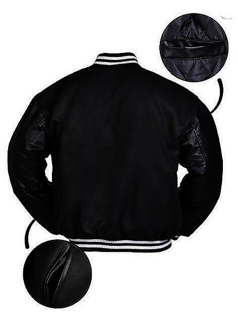 NY Baseball Jacke mit Patch, schwarz, Größe S