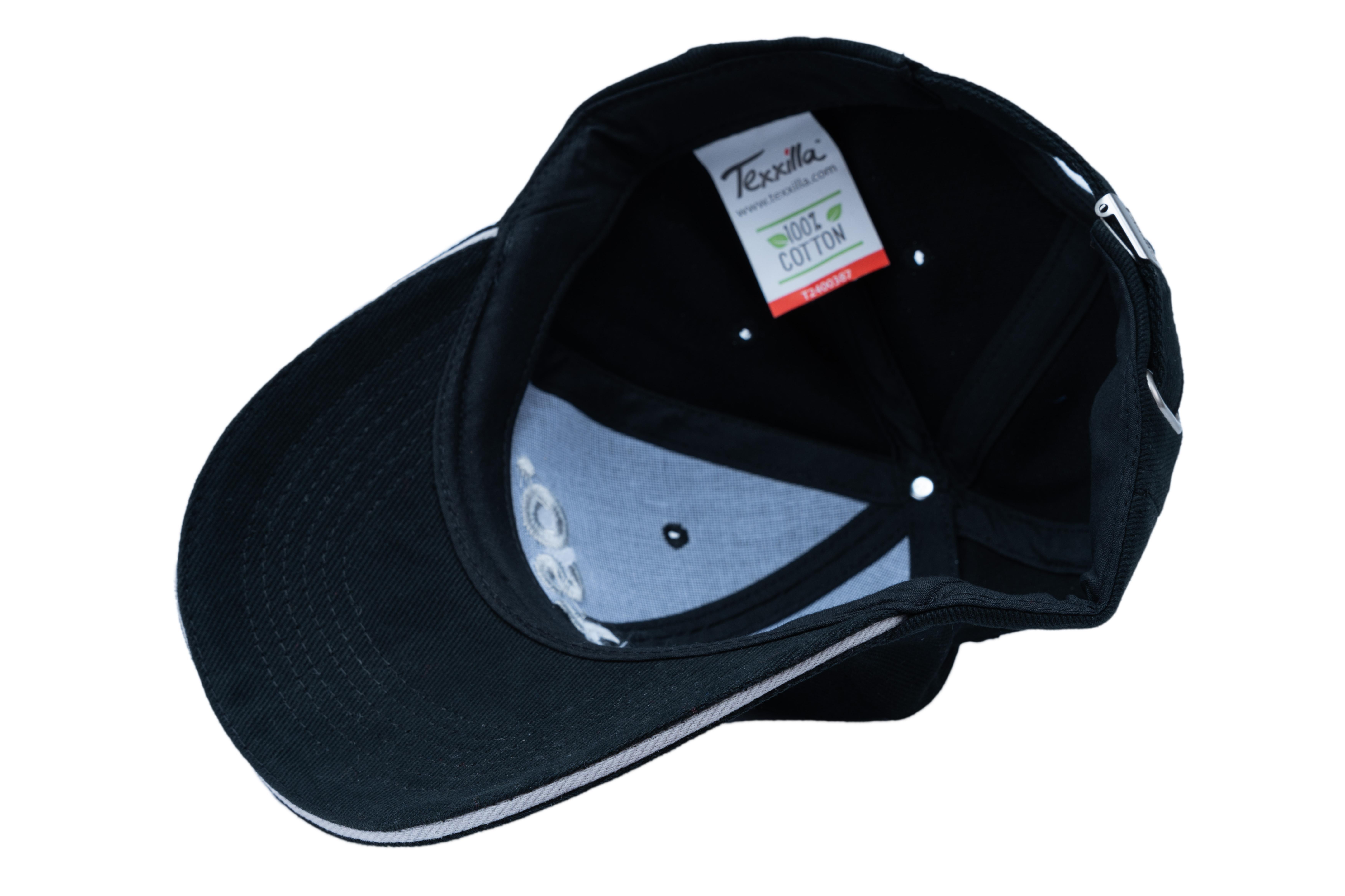 SOLLSO. TEXXILLA 6 Panel Sandwich Cap, Schwarz/Weiß