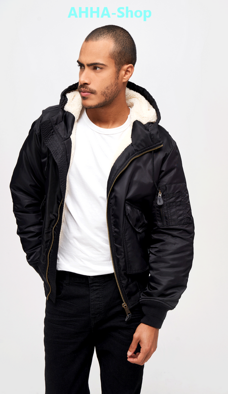 Brandit CWU Jacket hooded schwarz, Größe XL