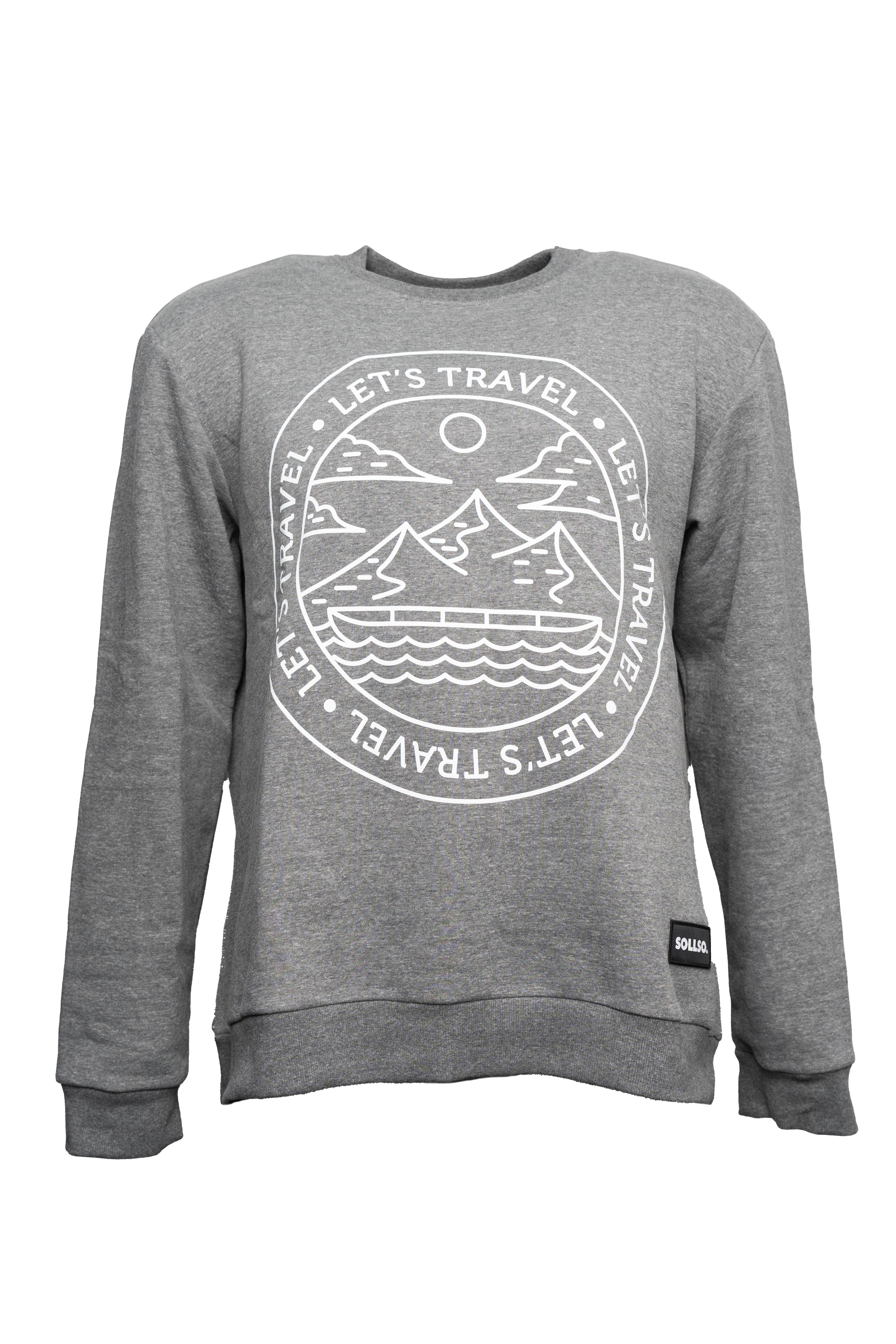 SOLLSO. Sweatshirt „Let’s Travel“, Farbe Pepper & Salt, Größe 7XL SOLLSO. Sweatshirt „Let’s Travel“, Farbe Pepper & Salt, Größe 7XL