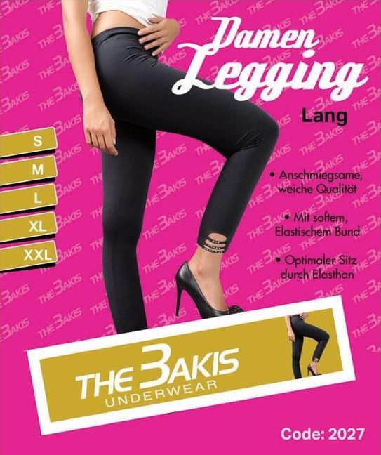 Damen Legging 2027  lang, Anthrazit, Baumwollmischung, Gr.L