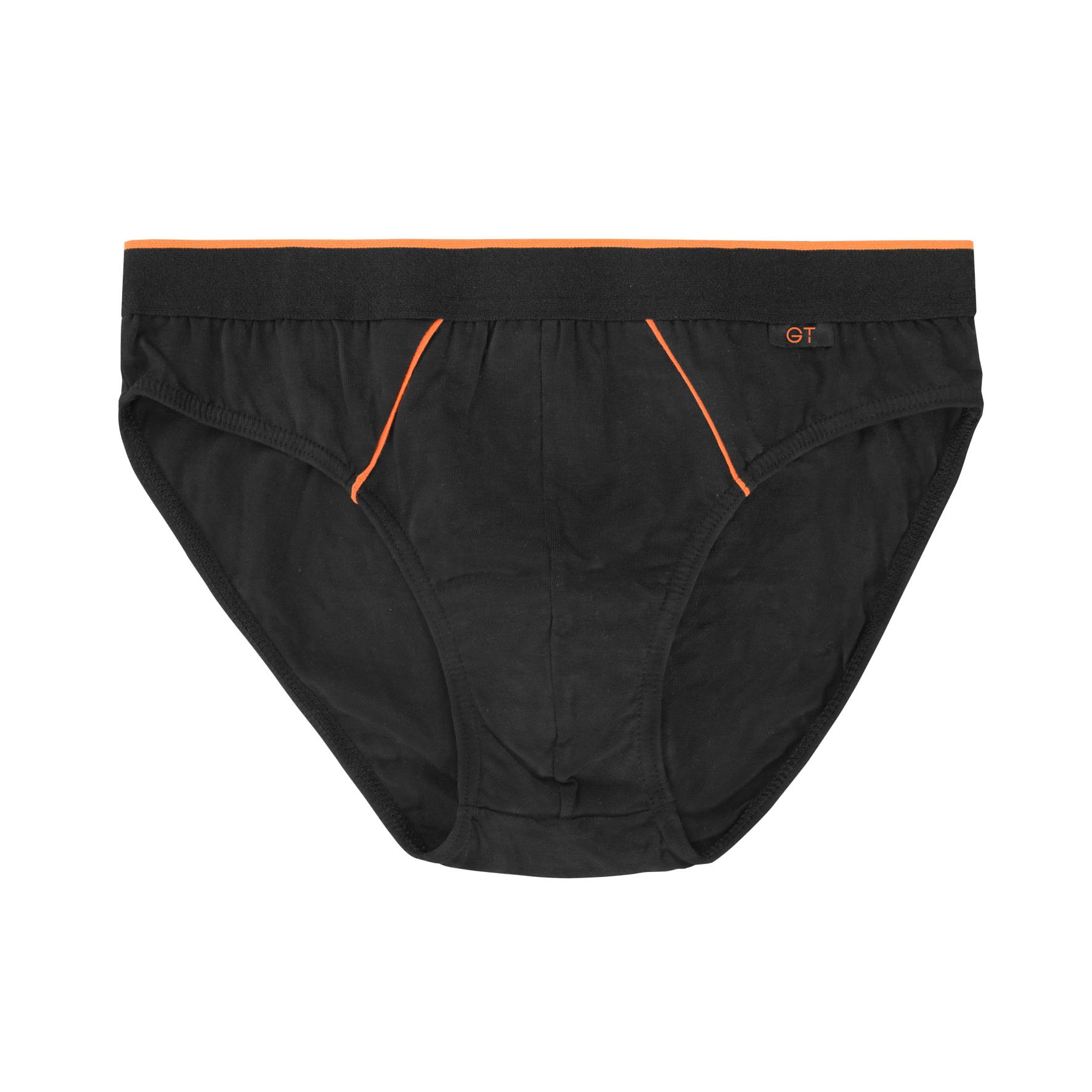 Herren Slips 27438, Schwarz mit versch. Farbigen Paspeln, 4er-Pack, Gr.5