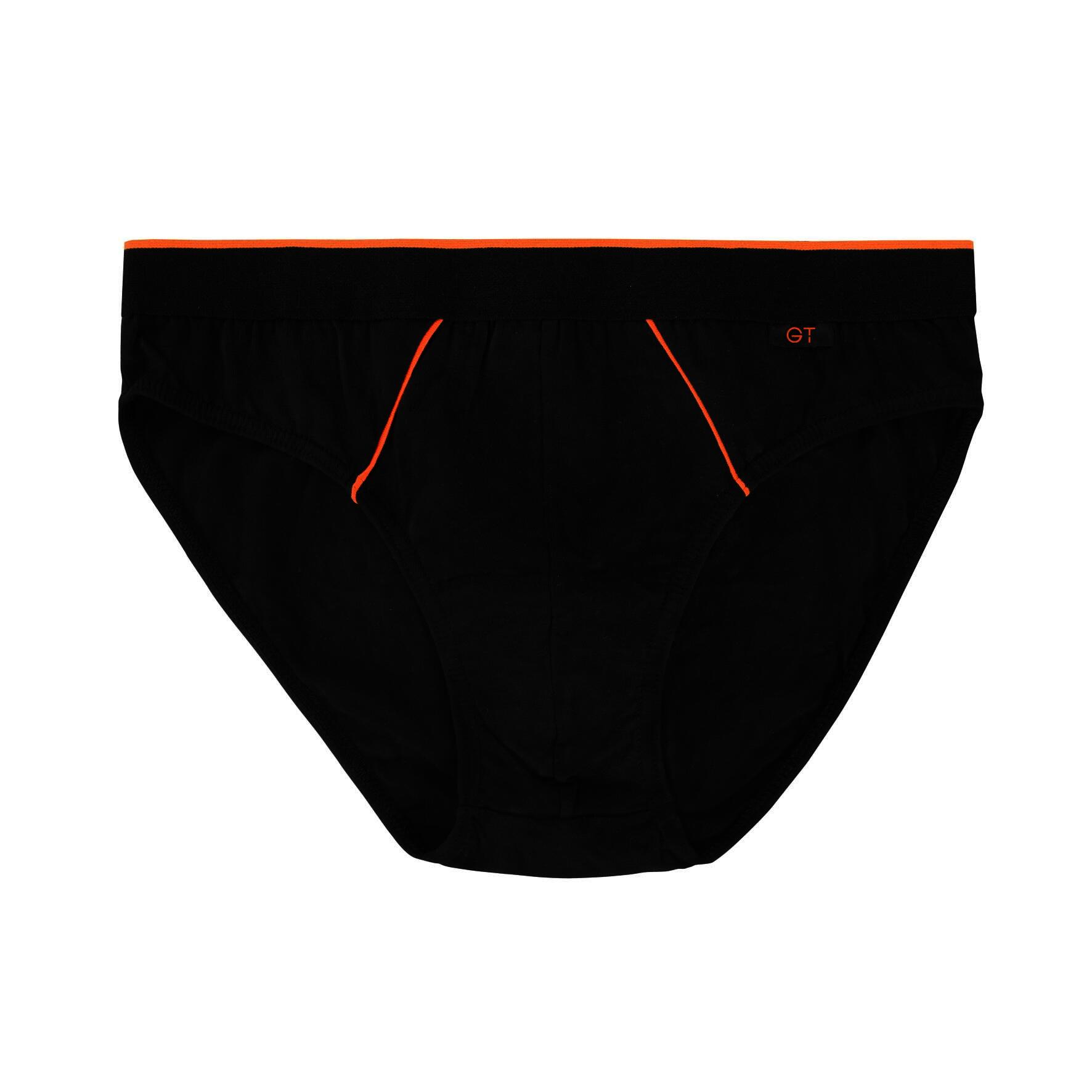Herren Slips 27438, Schwarz mit versch. Farbigen Paspeln, 4er-Pack, Gr.5