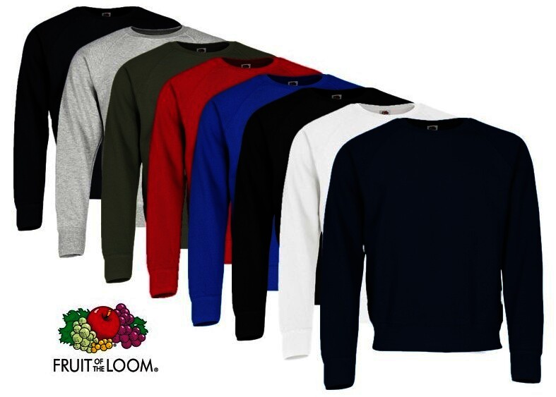 Fruit of the Loom  "Classic Raglan"  Sweatshirt, Schwarz, Gr.L