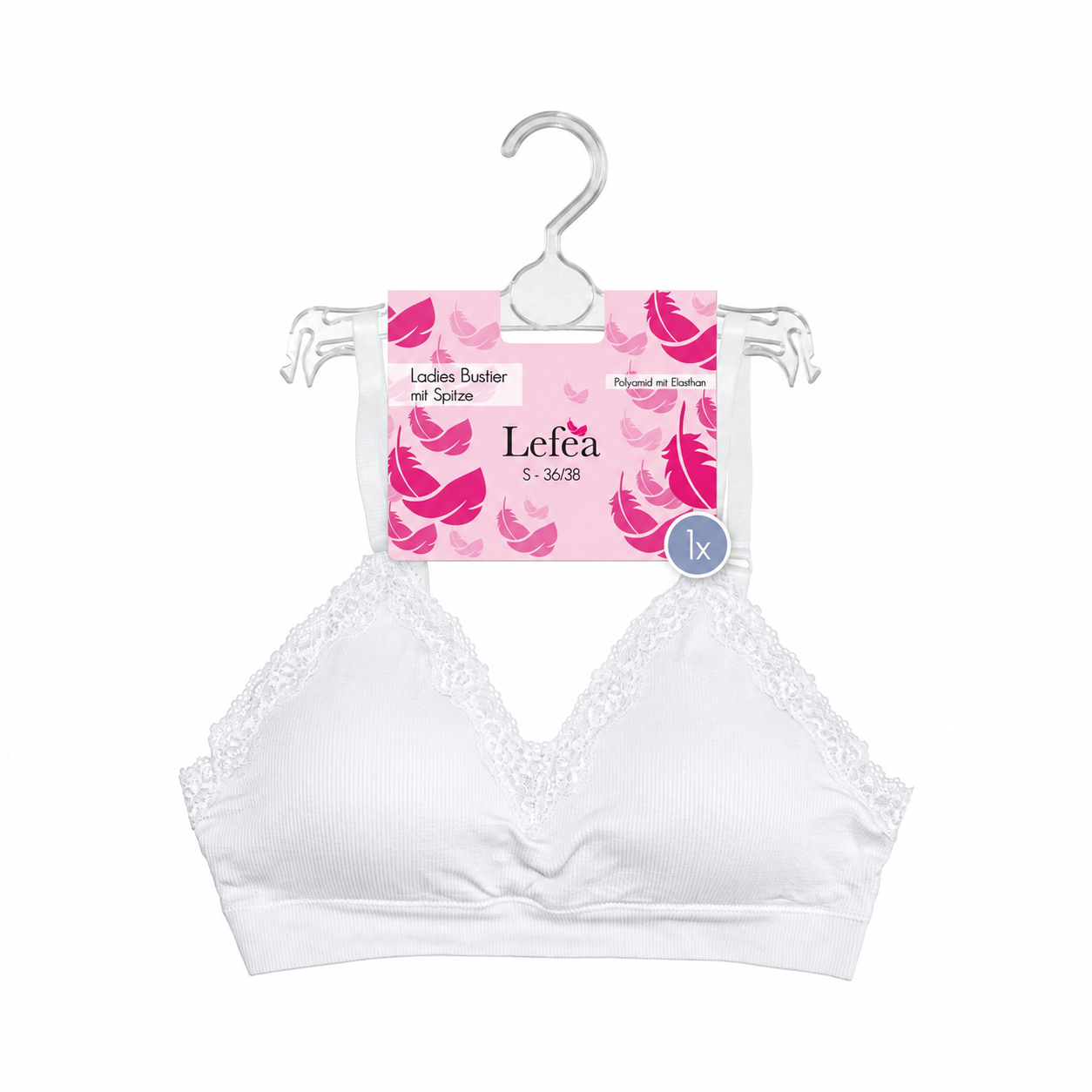 Damen Bustier 19150 Seamless, gerippt, Flamingo, Gr.L