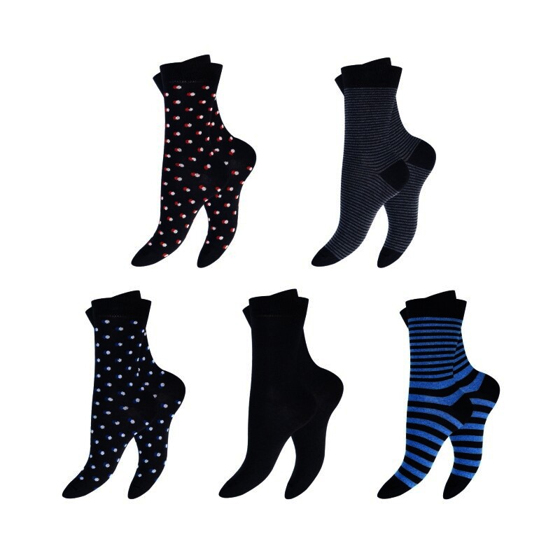 Damen Socken 63103, gemustert/uni, 2 x 5er-Pack, Gr.35/38