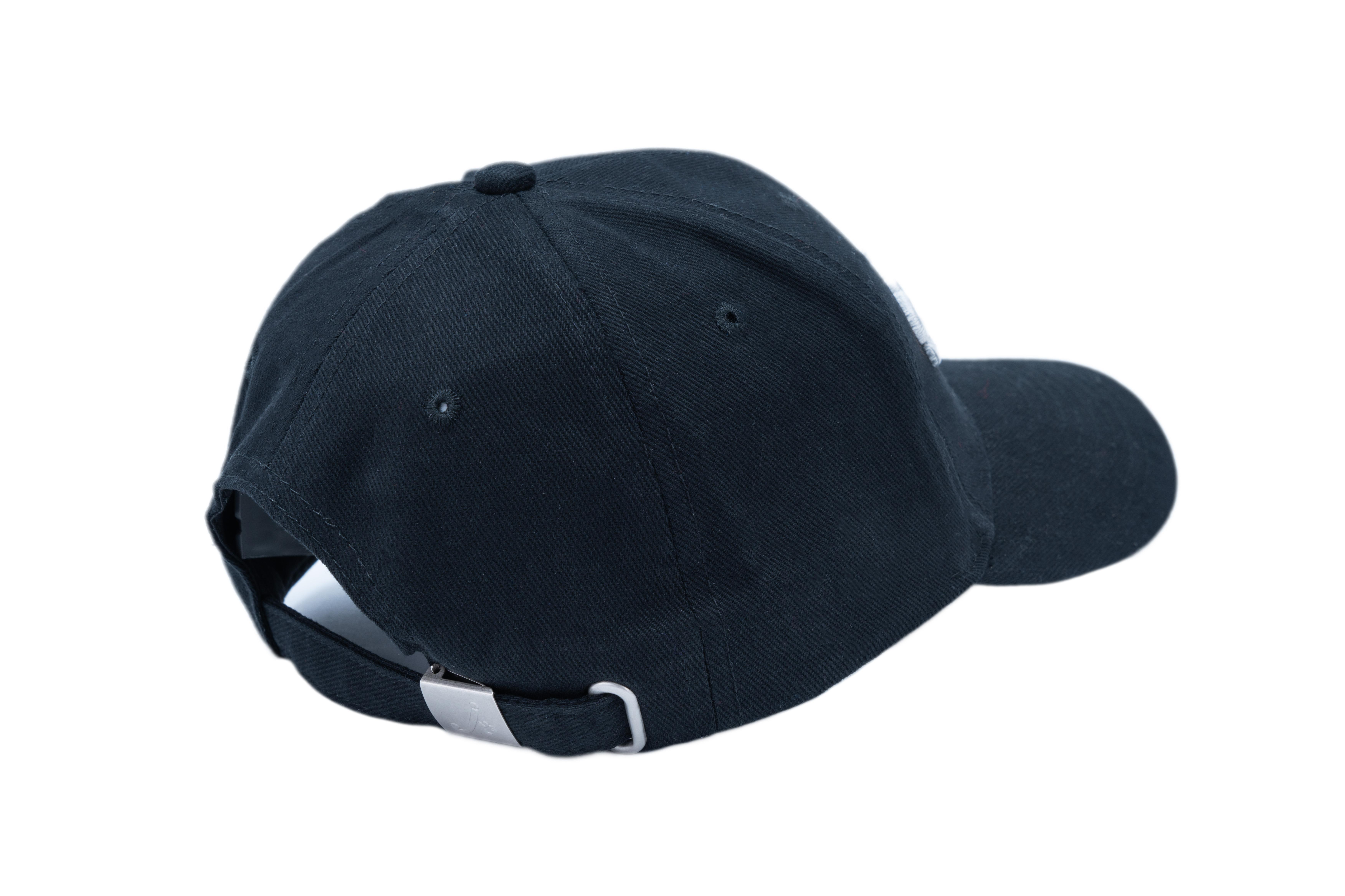 SOLLSO. 6 Panel Strong Front Raver Cap, Schwarz