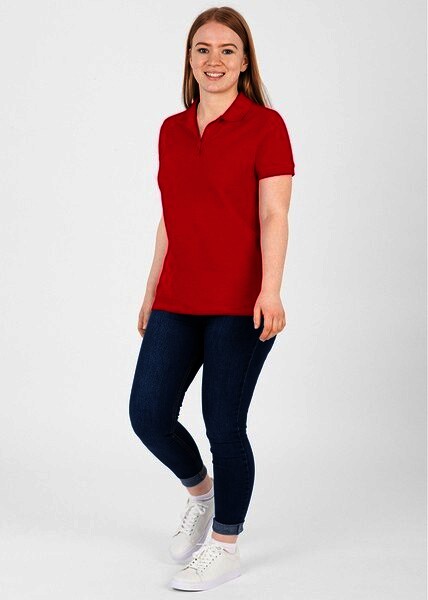 JAKO Damen Polo-Shirt Organic, rot, Gr.34