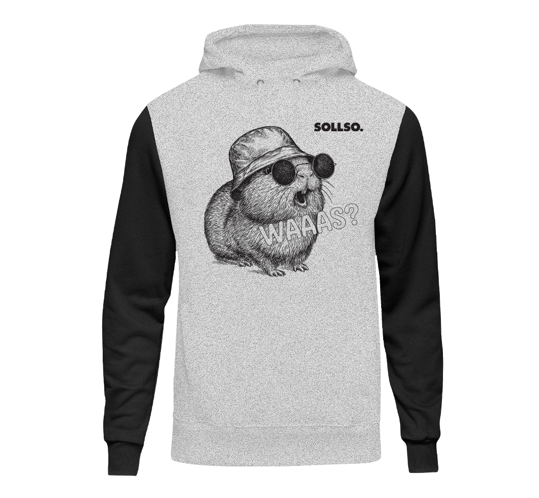 SOLLSO. Hoodie „Guinea Pig“, Farbe Gray/Black, Größe 4XL