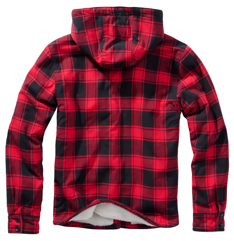Brandit Lumberjacket hooded rot/schwarz, Größe XXL