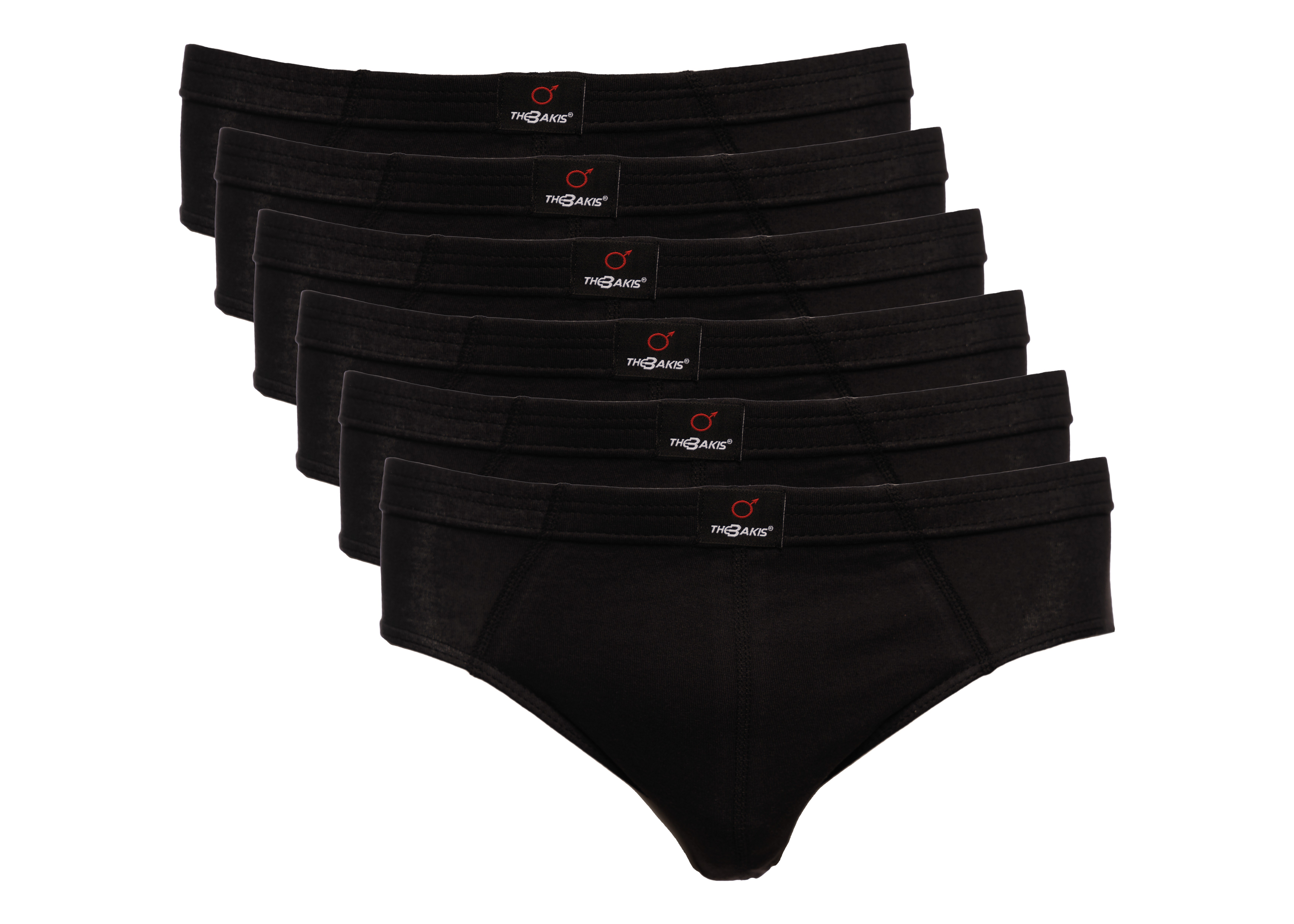The BAKIS Herren Sportslip, 4 x 3er Pack, schwarz, Größe 8