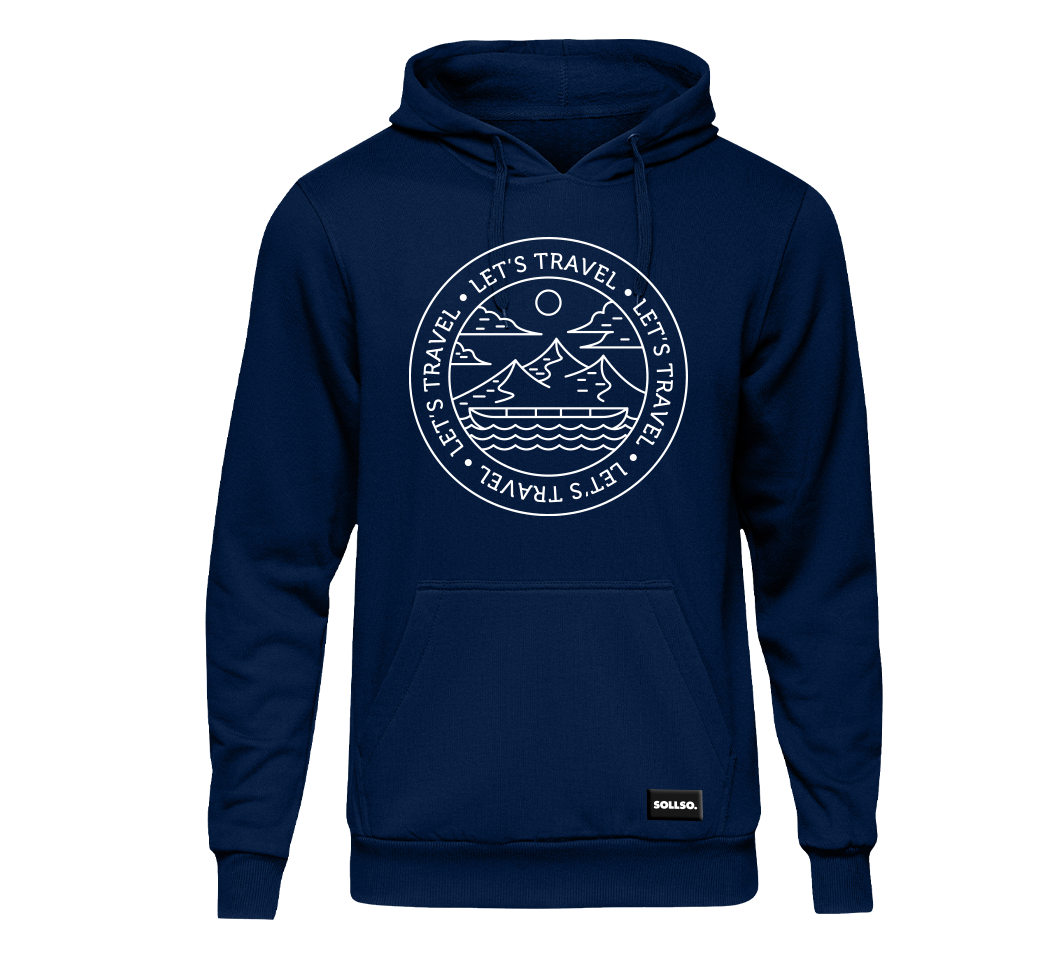 SOLLSO. Premium Hoodie "Let’s Travel" Farbe Navy Blue, Größe 3XL SOLLSO. Premium Hoodie "Let’s Travel" Farbe Navy Blue, Größe 3XL