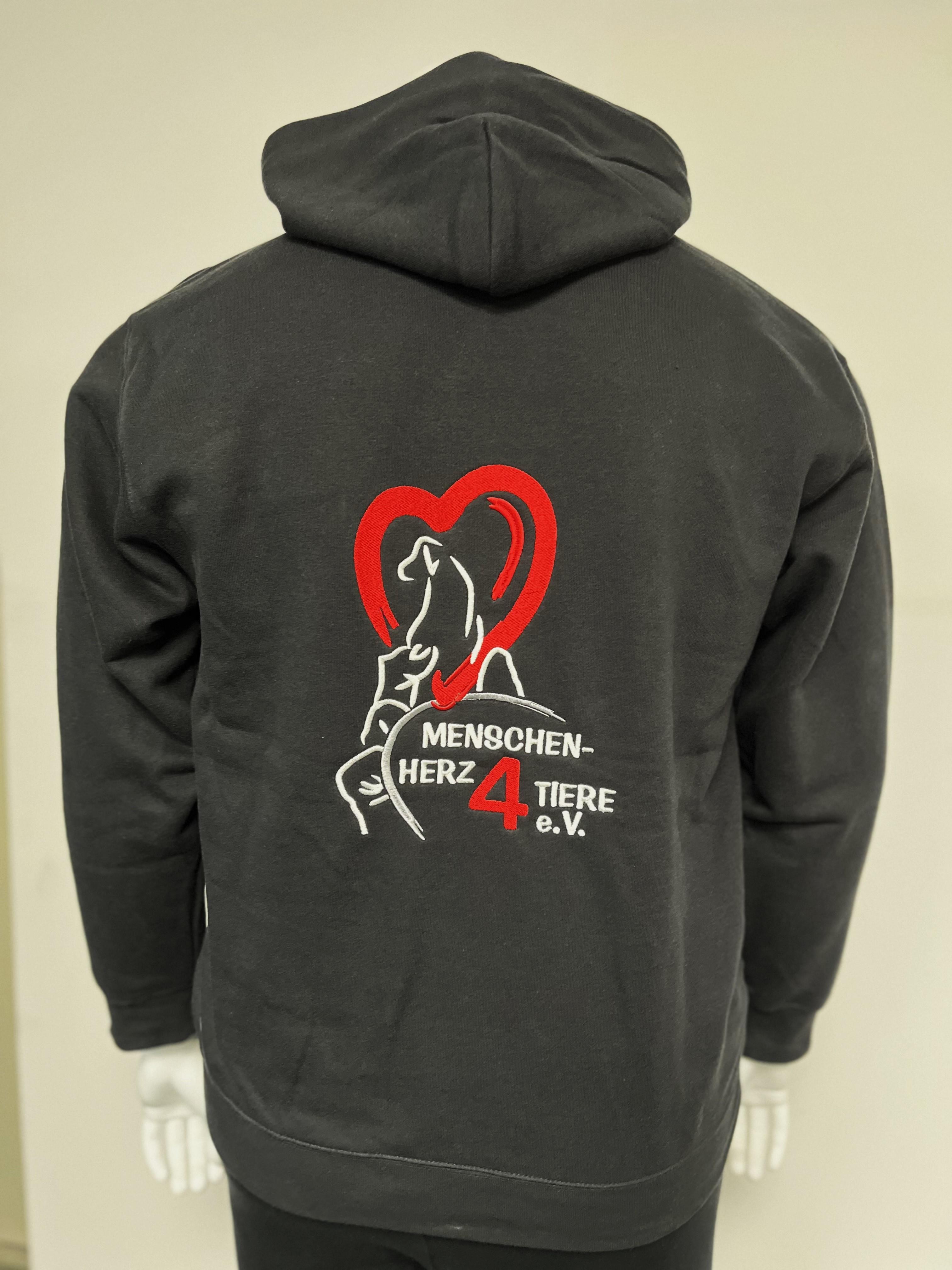 Hoodie „Menschen-Herz 4 Tiere e.V.“ by SOLLSO., Schwarz, Größe M